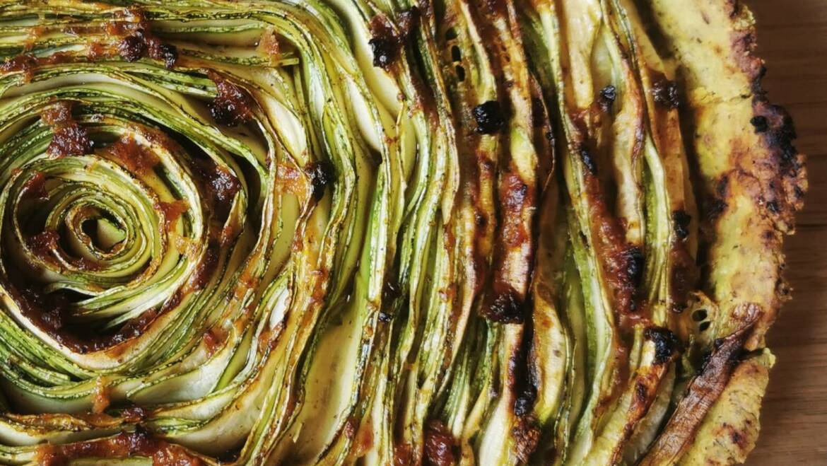 Tarte de courgettes et tomate séchées